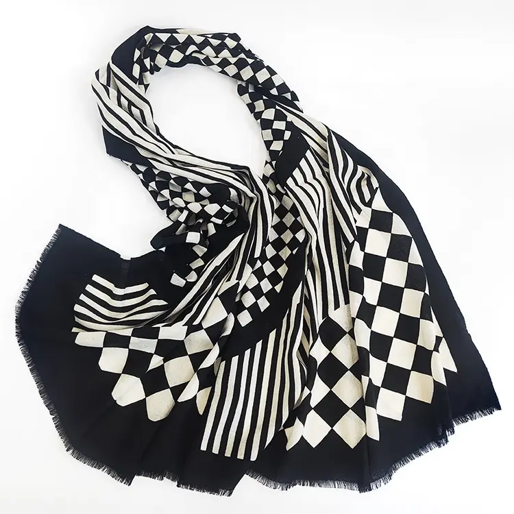 Designer stampato colorato avvolgere reversibile lana Cashmere sciarpa scialle pianura donne sciarpa invernale di lusso scialle di Pashmina di Cashmere
