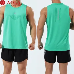 Active wear Muscle Training Herren Weste Mesh Tops White Gym Tank Top für Männer