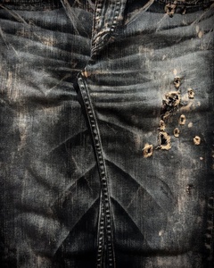 Jeans en Denim Délavé <span class=keywords><strong>Vintage</strong></span> pour Homme Personnalisé, Coupe Droite Ample Style Urbain, Effet Usé et Moustaches Déchirées, Vêtements OEM/ODM - Product Image 3
