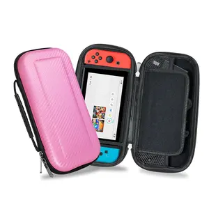 Pink Carbon PU Hard EVA Travel Case Carrying Video Game Player Cases Fit for Nintendo Switch EVA Bag