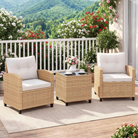 Günstiges PE-Rattan 3-teiliges Gartenmöbel-Set Outdoor-Sofa-Set für Garten, Poolbereich und Balkon