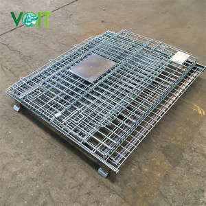 Nhiệm vụ nặng nề hàn thép vận chuyển kho gấp dây lưới Pallet lưu trữ lồng - Product Image 3