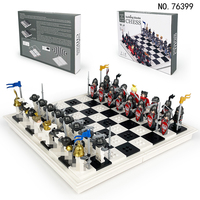 Jeu d'échecs créatif en plastique pour enfants, mini figurines à construire, blocs de construction, jeu d'échecs