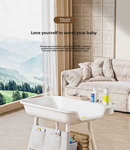 Multi-functional <b>Foldable</b> Baby Care <b>Table</b> with Rollers, Portable Newborn Diaper Changing Station for Home and Hotel Nursery Use - Product Image 4