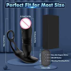 <strong>Prostate</strong> <strong>Massager</strong> with Vibrating Cock Ring, Anal <strong>Thrusting</strong> Dildo Vibrator Sex Toys for Men With 10 Vibrating Modes - Product Image 4
