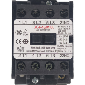 เครื่องมือกลกุ้ยหลิน คอนแทคเตอร์ AC รุ่น GC4-18/01KK 18A 3 เฟส แบบติดตั้งบนราง DIN - Product Image 1