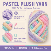 Fil chenille super doux et moelleux, épais et velouté, en polyester/acrylique Tuyi, idéal pour le crochet, le tricot et les couvertures confortables