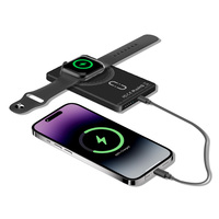 Nouvelle batterie externe portable en métal 2-en-1 de 20W 5000mAh, charge rapide sans fil, chargeur magnétique, station d'alimentation, entrée Type-C, super fine