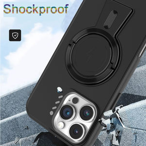 Soporte magnético giratorio de anillo de 360 grados, fundas de teléfono de carga inalámbrica de silicona TPU suave para <span class=keywords><strong>iPhone</strong></span> 15 Pro 16 Pro Max - Product Image 2