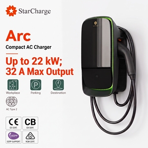Starcharge Arc Power Selectable 7kW/11kW/22kW Type 2 Station de recharge AC avec application intelligente et gestion multi-utilisateurs - Product Image 1