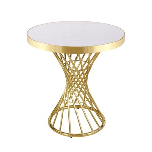 Table basse moderne en marbre avec structure en acier inoxydable, design écologique et durable pour salon, appartement, hôtel - Product Image 6