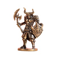 1 pièce Ornement de bureau en laiton, figurine de taureau guerrier avec armure et motif diamant, style rétro, objet décoratif
