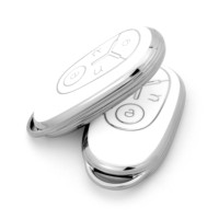 GZ DOMI Étui de protection élégant en TPU avec bord argenté pour clé de voiture Geely EX2
