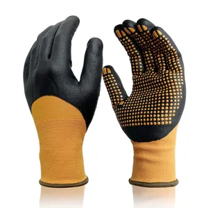2023热卖15号氨纶/尼龙手套，带3/4腈涂层，带mirco泡沫光洁度点工作安全手套