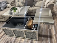 Nouvelle arrivée Table basse en diamant écrasé avec rangement Salon Table basse miroir avec rangement