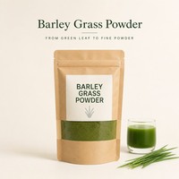 Poudre d'herbe d'orge pure et naturelle, poudre de jus de feuilles de jeunes orge de qualité alimentaire pour smoothies et boissons