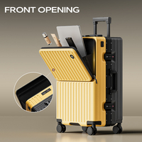 Nouvelle valise de luxe à ouverture frontale pour ordinateur portable avec roues multidirectionnelles - Unisexe, bagage à main et bagage à roulettes