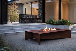 Patio Rectangle Corten Steel <b>Gas</b> <b>Firepit</b> Table Stylish Propane Fire Pits - Product Image 4