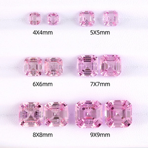 Asscher cắt phòng thí nghiệm phát triển <span class=keywords><strong>Sapphire</strong></span> trong hoa anh đào màu hồng tự nhiên bao gồm đồ trang sức thiết lập trung tâm đá - Product Image 2