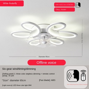 โคมไฟเพดานพัดลม LED ทันสมัยพร้อมรีโมทควบคุมอัจฉริยะสำหรับบ้านห้องนั่งเล่นฐานทรงกลมดีไซน์หรูหรา - Product Image 6