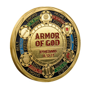 Moneda Conmemorativa <span class=keywords><strong>de</strong></span> Metal con Temática Religiosa, Moneda <span class=keywords><strong>de</strong></span> Recuerdo <span class=keywords><strong>de</strong></span> Caballero del Armadura <span class=keywords><strong>de</strong></span> <span class=keywords><strong>Dios</strong></span>, Grabada por Ambos Lados - Product Image 3