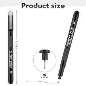 Vente Pas Cher Micro Stylo Couleur Noire <span class=keywords><strong>Dessin</strong></span> Fineliner Stylo 12 Marqueurs à Pointe Différente Croquis - Product Image 2