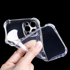 Custodia per telefono a quattro angoli in <span class=keywords><strong>Silicone</strong></span> per <span class=keywords><strong>iPhone</strong></span> 16 Pro 15 14 13 Pro 12 11 XS XR 1.5mm <span class=keywords><strong>Cover</strong></span> posteriore morbida antiurto - Product Image 3