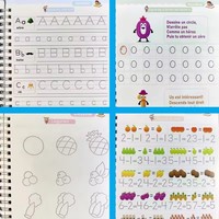 Juguete educativo para niños, dibujo de caligrafía, escritura a mano, libro de práctica de letras del alfabeto francés, cuadernos mágicos hundidos con bolígrafo