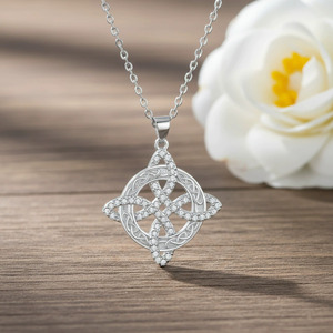 Collar Clásico <span class=keywords><strong>de</strong></span> Nudo <span class=keywords><strong>de</strong></span> Bruja <span class=keywords><strong>de</strong></span> Plata Tailandesa con Circonitas, Nudo Céltico <span class=keywords><strong>de</strong></span> <span class=keywords><strong>Buena</strong></span> <span class=keywords><strong>Suerte</strong></span>, Amuleto CZ, Símbolo Wiccano, Joyería <span class=keywords><strong>de</strong></span> Protección - Product Image 6