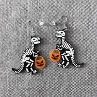 Boucles d'oreilles créatives Halloween citrouille crâne dinosaure bijoux en or tendance pour enfants étudiants Festival cadeau ou accessoire de mariage