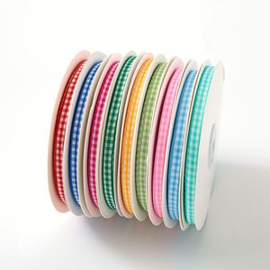 Ruban en satin à double face à carreaux de 6 mm en gros pour vêtements, cadeaux, emballage de gâteaux, accessoires pour cheveux DIY, écologique pour les festivals - Product Image 5