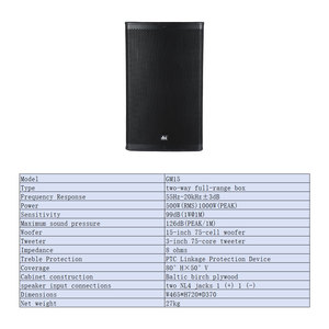 Altavoces Profesionales para DJ de Estudio, Juego Completo de Altavoces de 15 Pulgadas de 2 Vías de Rango Completo con Amplificador de 2 Canales y Juego de Micrófonos para Karaoke - Product Image 4