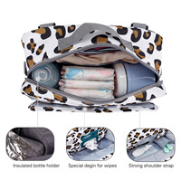 Sac de poussette imperméable OEM ODM à imprimé léopard pour bébé, pochette à couches, sac de voyage pour maman, organisateur à bandoulière