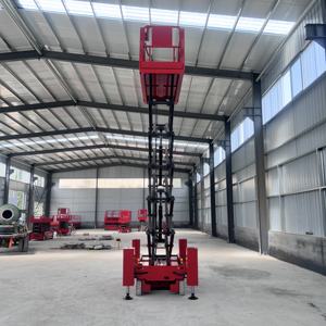 Elevador de tijera hidráulico eléctrico pequeño de 20 pies, 30 pies y 40 pies, acero autopropulsado, capacidad de 200kg con certificación CE - Product Image 4