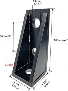 HENENG 4 pièces de raccords à goussets à 90 degrés pour canal de 1-5/8 po, supports de connexion à angle droit à 3 trous, acier de 5,7 mm d'épaisseur - Product Image 3