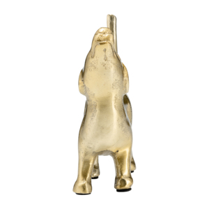 Scultura di Cane Urlante in Metallo con Finitura Dorata, Ornamento Decorativo per Soggiorno, Ufficio e Bagno - Product Image 2