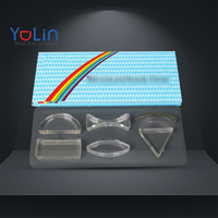 Kit optique transparent en acrylique Yulin YL3-01036 pour l'étude de la physique des élèves du collège, équipement de laboratoire, prisme concave et convexe, lentille