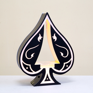 Support <span class=keywords><strong>de</strong></span> <span class=keywords><strong>bouteille</strong></span> LED Luckygoods LT260007 noir en forme <span class=keywords><strong>de</strong></span> pique, présentoir en acrylique pour la décoration <span class=keywords><strong>de</strong></span> fêtes, événements et banquets - Product Image 2