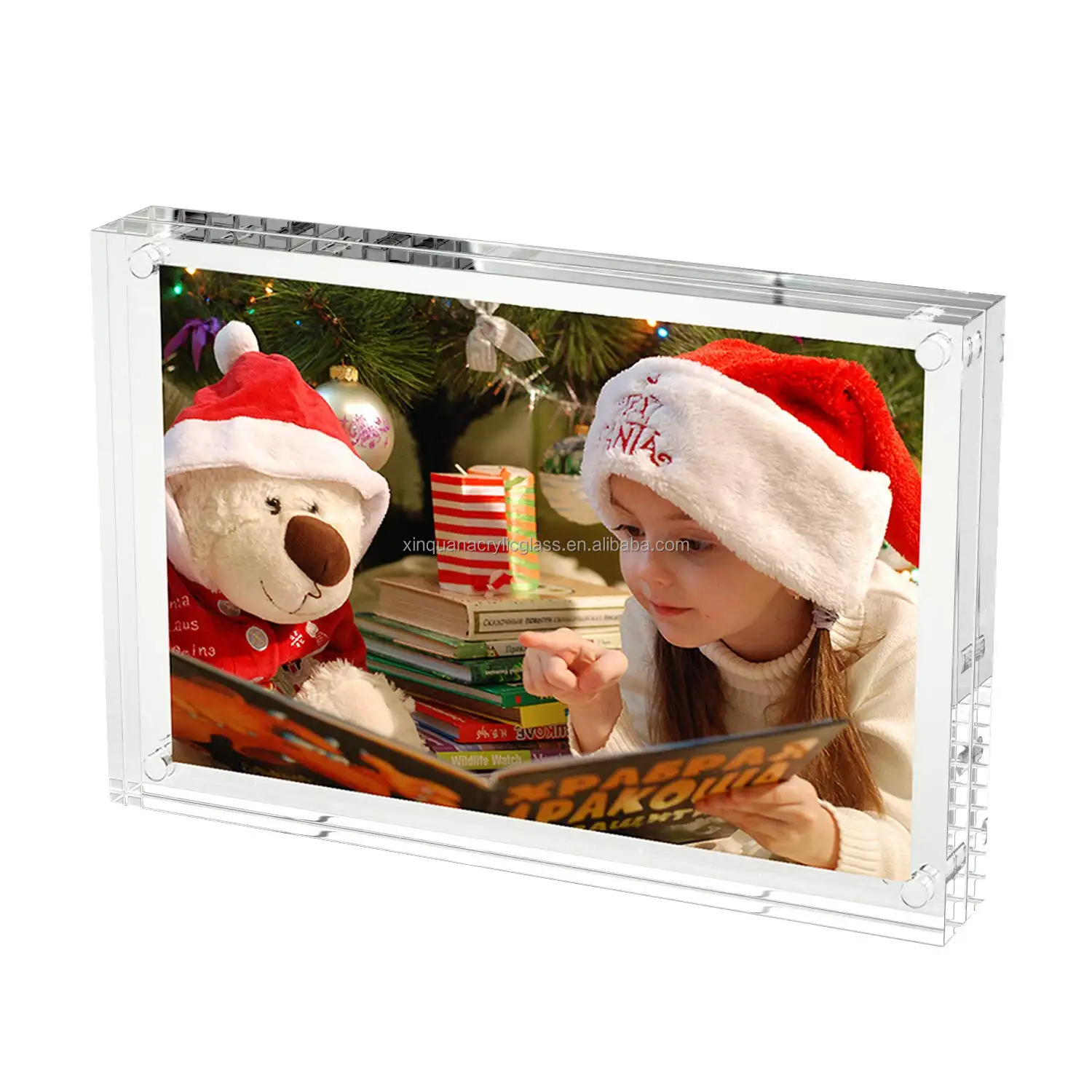 Acrylic Cube Photo Frame  Transparent Double-Sided Desk Photo Frame for Bedroom Living Room Home Office Freestanding Photo Frame