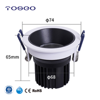 Downlight encastré moderne en aluminium 10,5W, anti-éblouissement, étanche IP65, LED COB dimmable pour éclairage intérieur
