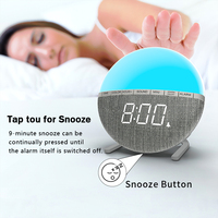 Réveil numérique à LED, sons naturels, lumière, pour enfants, pour le sommeil, moniteur, 7 couleurs