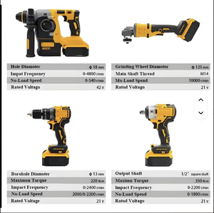 Hot Sale OEM Customization Herramientas 4in1 Power Tool Kit With Angle Impact Wrench Hammer Drill Wkc-4-1 <b>Battery</b>-Powered Operat - Product Image 3