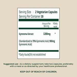 ओम गंध प्राकृतिक जिमनामा शब्दावस्त्रे वयस्कों के लिए 900 मिलीग्राम कैप्सूल अब पूरक - Product Image 2
