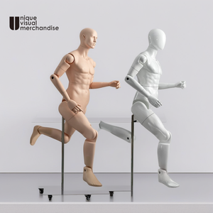 Mannequin robot homme/<span class=keywords><strong>femme</strong></span> articulé multifonctionnel en fibre de verre pour la pose debout, assise, en course ou en position sportive - Product Image 4