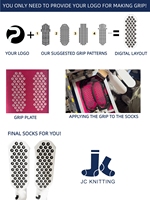 JC Bas quantité minimale de commande Design Sport Femmes Chaussettes Emballage Designer Grip Chaussettes Yoga Cheville Anti-dérapant Pilates Chaussettes
