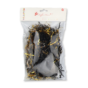 Noël bricolage brillant or raphia papier lambeaux <span class=keywords><strong>noir</strong></span> froissé coupe papier déchiqueté remplissage pour boîte de remplissage décorations colorées - Product Image 3