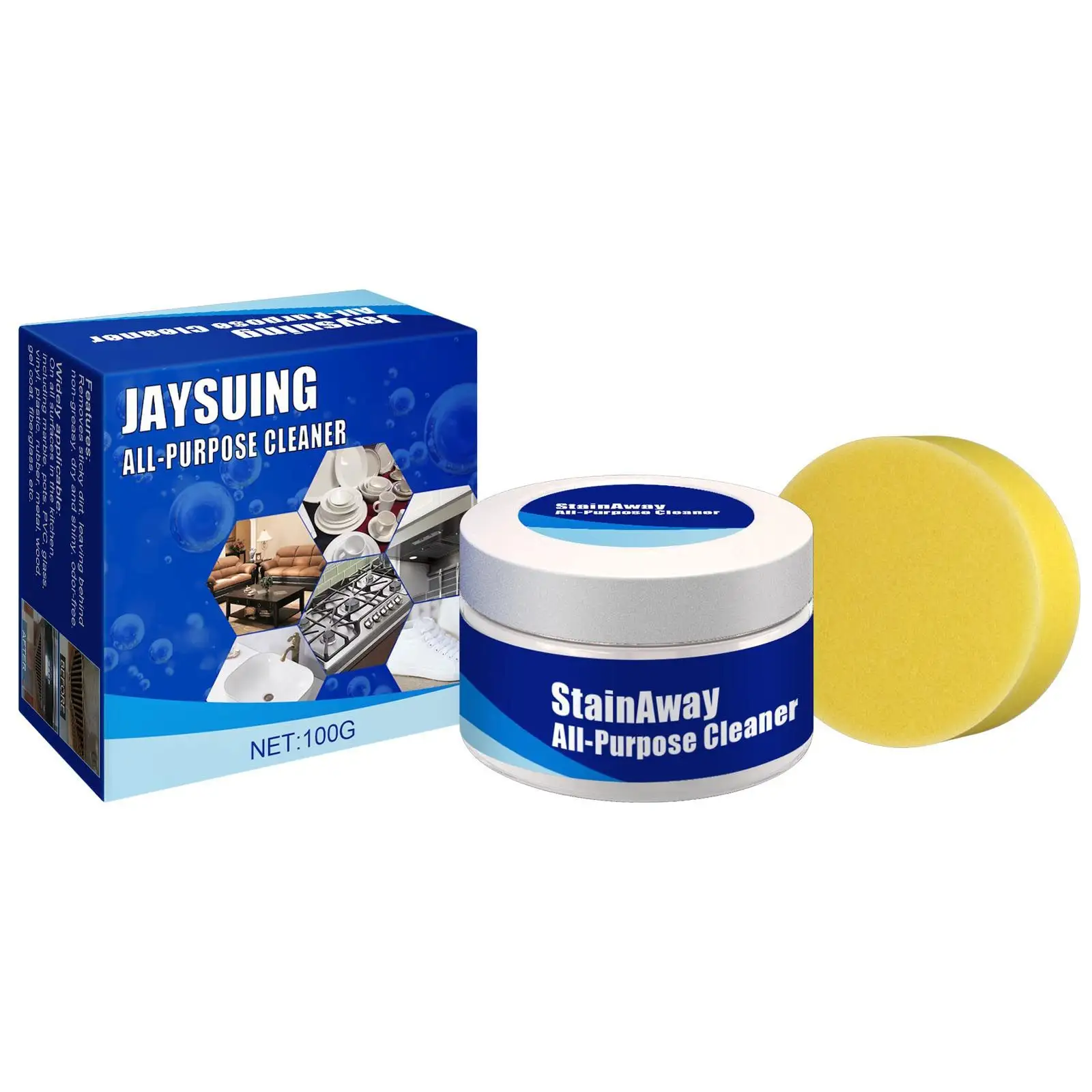 Crema de limpieza Jaysuing, limpieza de aceite pesado de cocina, olla de acero inoxidable, pulidor de fondo, removedor de óxido