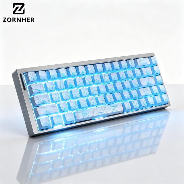 Zornher ZH68HE 65% Rapid Trigger Magnetic Gaming Keyboard CNC Aluminum White 8K Hz Polling Rate 0.10ms Latency Hall Effect