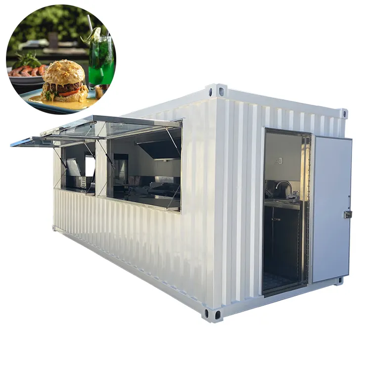 Luxury modular prefab container restaurant coffee bar food kiosk container houses one stop service