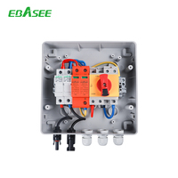 Boîtier de Combinaison Solaire Photovoltaïque DC EBASEE IP65 1000V 2 Chaînes en 1 Sortie avec Protection SPD et Certifié CE |   OEM disponible